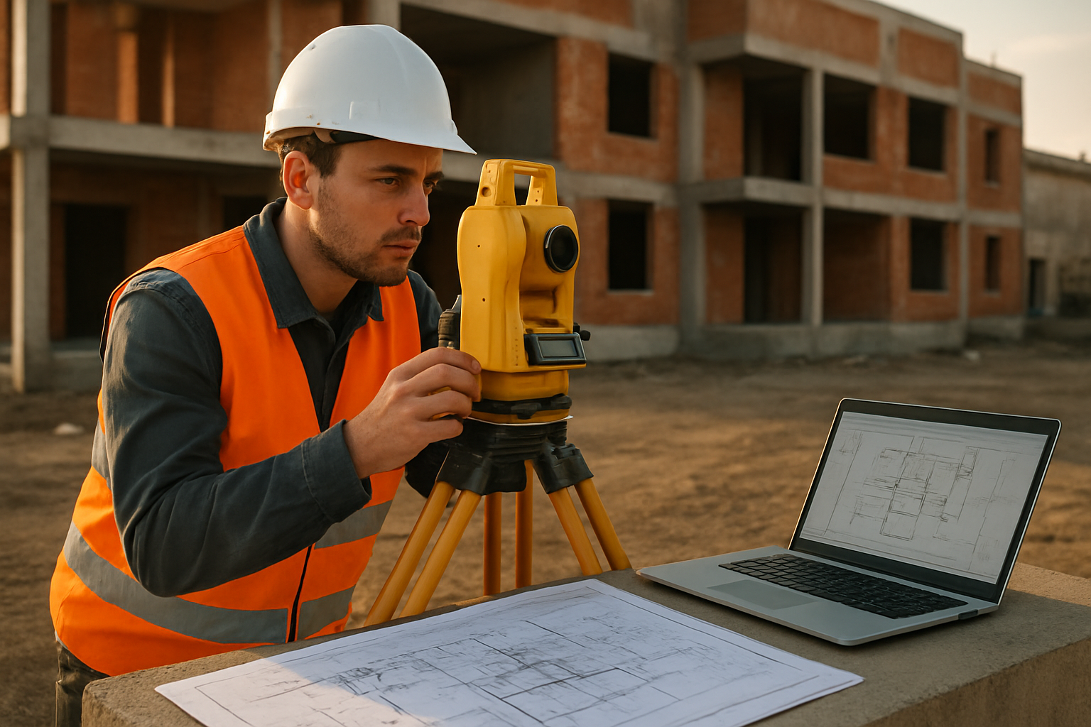 Relevé sur chantier pour préparer un plan de récolement