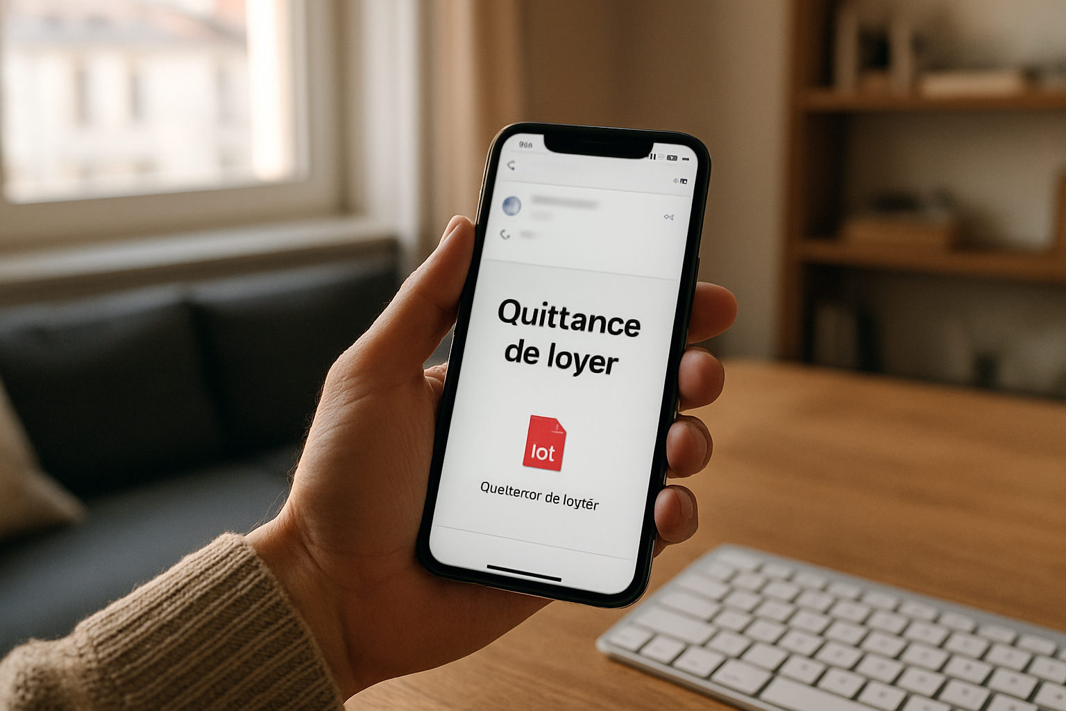 Envoi par email d’une quittance de loyer au format PDF avec pièce jointe visible
